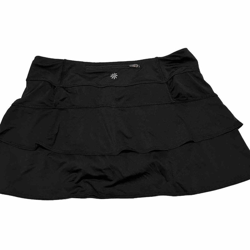 Athleta Ladies sz Medium Tennis Golf Pickleball skort stretch pull on Black